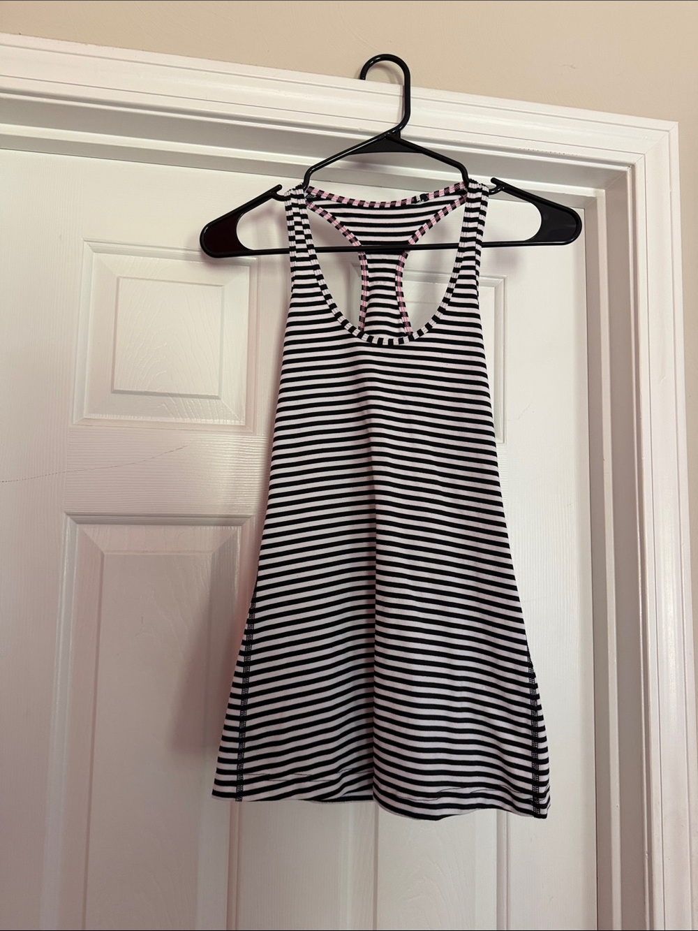 lululemon athletica Black & White Striped Racerback Mini Dress